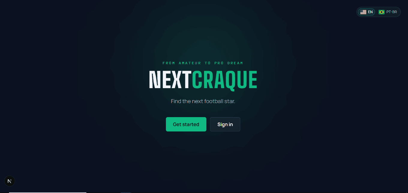 NextCraque sign-in and authentication screen